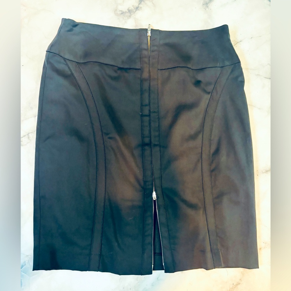 KENAR Black Thick Cotton/Spandex Stretch Skirt